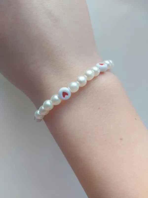 Pearl Heart Beaded Braclet